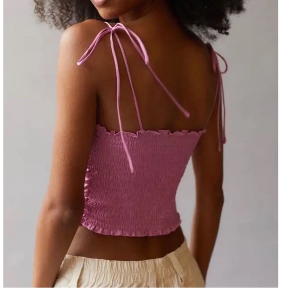 Urban Outfitters Pink Satin Crop Top - Picture 2 of 7